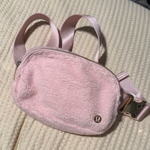 Lululemon Athletica Pink Fleece Crossbody Bag